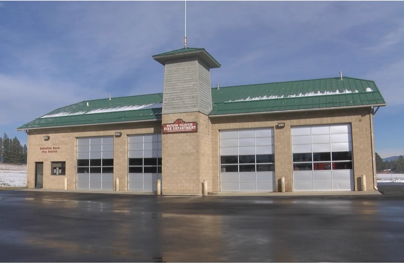 Exterior of the Whitefish Rural Fire Station
